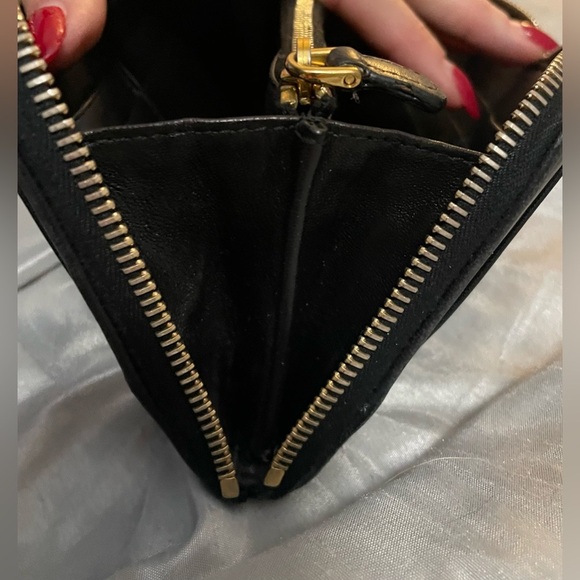 EUC, Prada Black Leather, Ruched, Long Wallet, with Paperwork - Picture 9 of 16